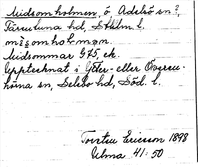 Bild på arkivkortet för arkivposten Midsomholmen