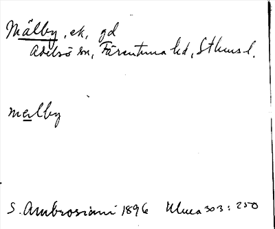 Bild på arkivkortet för arkivposten Mälby