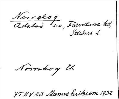 Bild på arkivkortet för arkivposten Norrskog