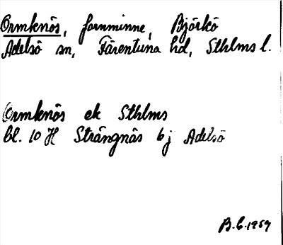 Bild på arkivkortet för arkivposten Ormknös