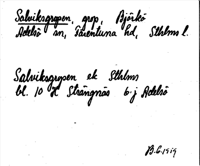 Bild på arkivkortet för arkivposten Salviksgropen