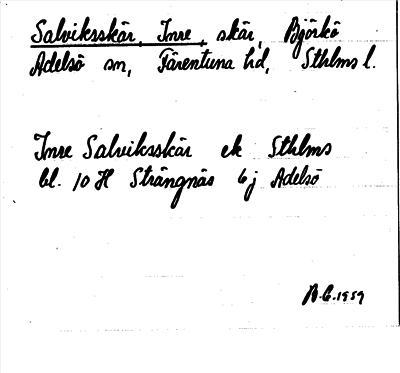 Bild på arkivkortet för arkivposten Salviksskär, Inre