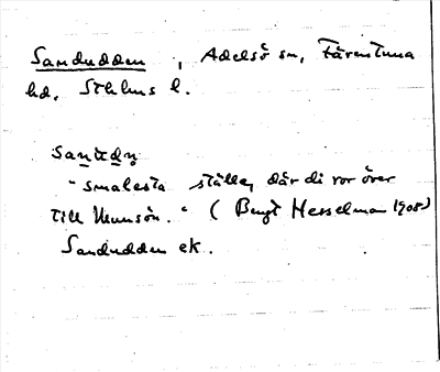 Bild på arkivkortet för arkivposten Sandudden