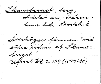 Bild på arkivkortet för arkivposten Skansberget