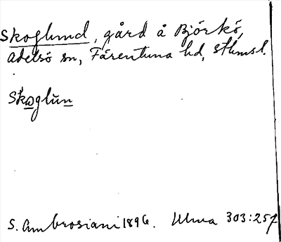 Bild på arkivkortet för arkivposten Skoglund
