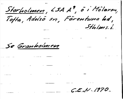 Bild på arkivkortet för arkivposten Storholmen, se Granholmen