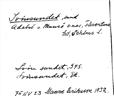 Bild på arkivkortet för arkivposten Svinsundet