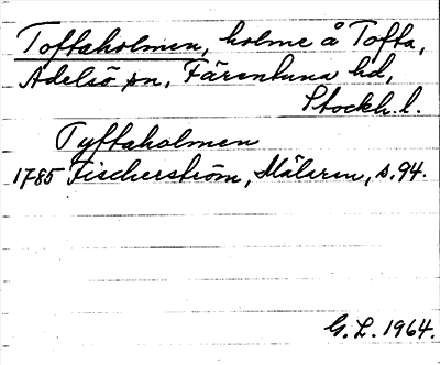 Bild på arkivkortet för arkivposten Toftaholmen