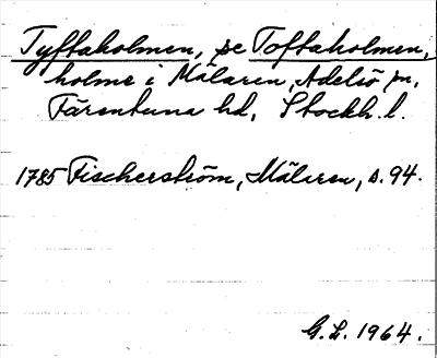 Bild på arkivkortet för arkivposten Tyftaholmen, se toftaholmen