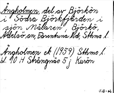 Bild på arkivkortet för arkivposten Ångholmen