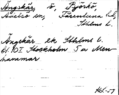Bild på arkivkortet för arkivposten Ängskär