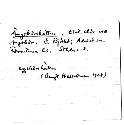 Bild på arkivkortet för arkivposten Ängskärshatten