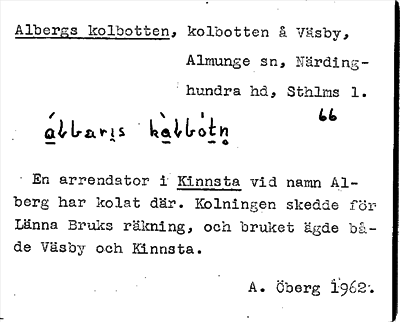 Bild på arkivkortet för arkivposten Alborgs kolbotten
