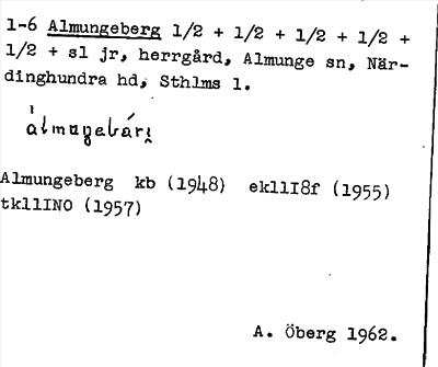 Bild på arkivkortet för arkivposten Almungeberg