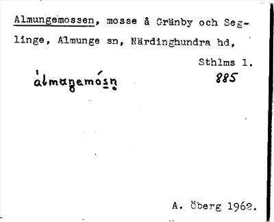 Bild på arkivkortet för arkivposten Almungemossen