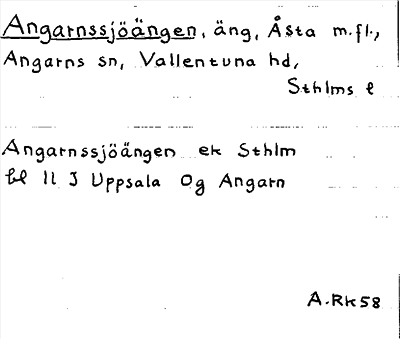 Bild på arkivkortet för arkivposten Angarnssjöängen