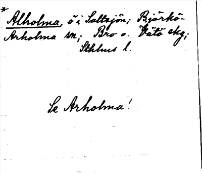 Bild på arkivkortet för arkivposten *Alholma