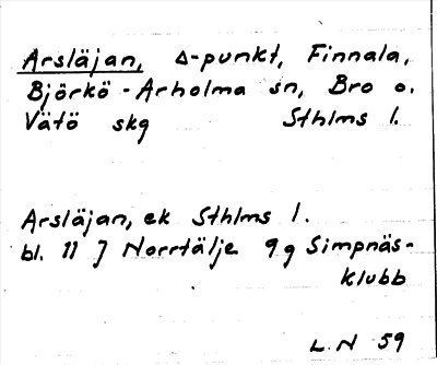 Bild på arkivkortet för arkivposten Arsläjan