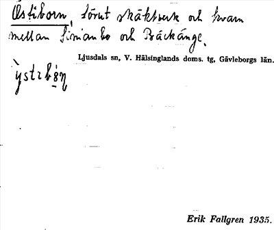 Bild på arkivkortet för arkivposten Östiborn