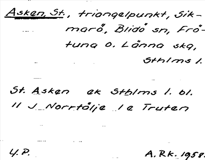 Bild på arkivkortet för arkivposten Asken, St.