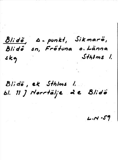 Bild på arkivkortet för arkivposten Blidö