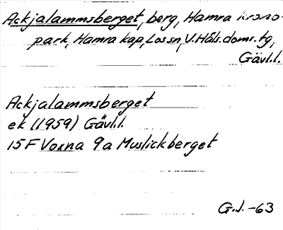 Bild på arkivkortet för arkivposten Ackjalammsberget