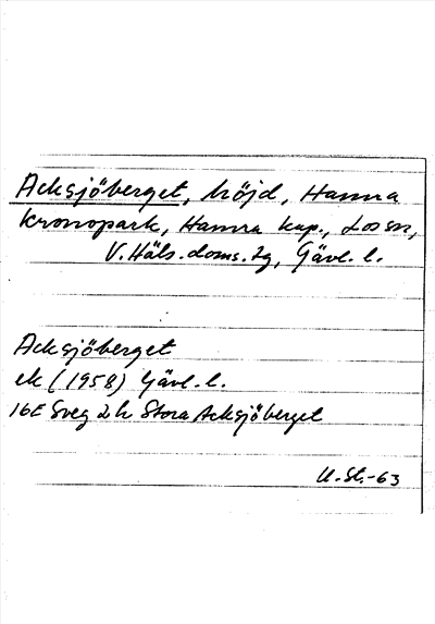 Bild på arkivkortet för arkivposten Acksjöberget