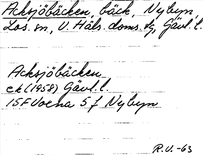 Bild på arkivkortet för arkivposten Acksjöbäcken