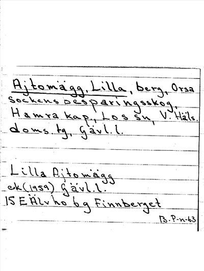 Bild på arkivkortet för arkivposten Ajtomägg, Lilla