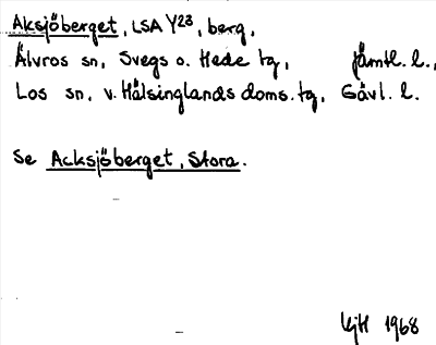 Bild på arkivkortet för arkivposten Aksjöberget