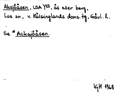 Bild på arkivkortet för arkivposten Aksjöåsen