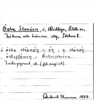 Bild på arkivkortet för arkivposten Östra Stenörn