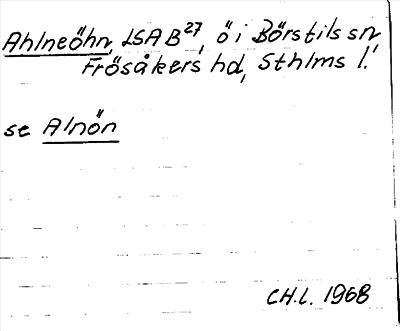 Bild på arkivkortet för arkivposten Ahlneöhn, se Alnön