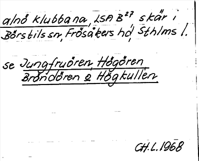 Bild på arkivkortet för arkivposten alnö klubbarna, se Jungfruören, Hagören m.fl.