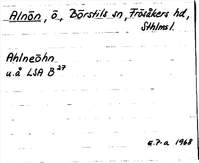 Bild på arkivkortet för arkivposten Alnön