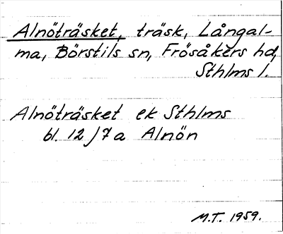 Bild på arkivkortet för arkivposten Alnöträsket