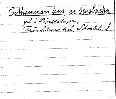 Bild på arkivkortet för arkivposten Östhammars hus, se Husbacka