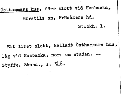 Bild på arkivkortet för arkivposten Östhammars hus