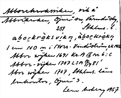 Bild på arkivkortet för arkivposten Abborrkroksviken
