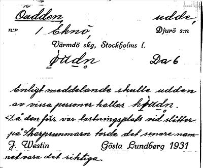 Bild på arkivkortet för arkivposten Öudden