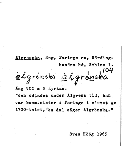 Bild på arkivkortet för arkivposten Algrenska