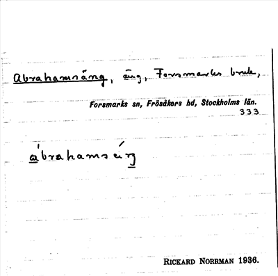 Bild på arkivkortet för arkivposten Abrahamsäng