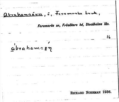 Bild på arkivkortet för arkivposten Abrahamsörn