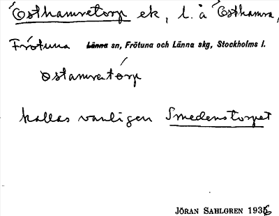 Bild på arkivkortet för arkivposten Östhamretorp