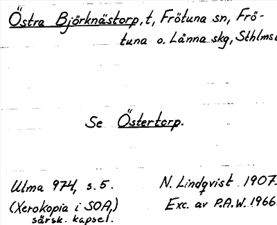 Bild på arkivkortet för arkivposten Östra Björknästorp, se Östertorp
