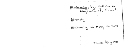 Bild på arkivkortet för arkivposten Abrahamsby