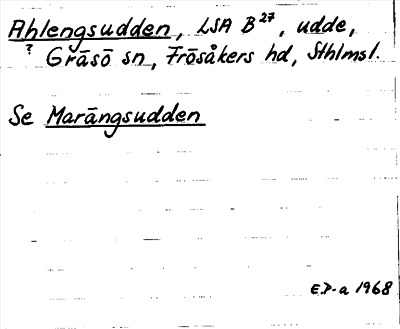 Bild på arkivkortet för arkivposten Ahlengsudden, se Marängsudden