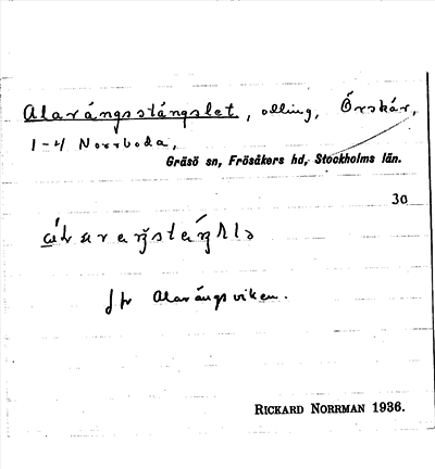 Bild på arkivkortet för arkivposten Alarängsstängslet