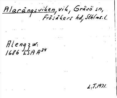 Bild på arkivkortet för arkivposten Alarängsviken