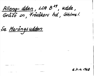 Bild på arkivkortet för arkivposten Alleng..dden, se Marängsudden